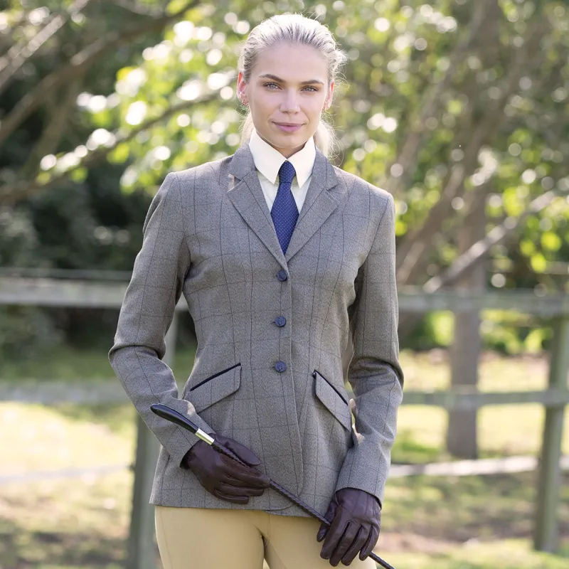 Equetech Foxbury Classic Tweed Jacket Ladies in Olive-3